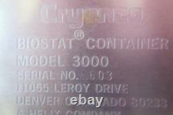 Cryenco Biostat Container 3000 Liquid Nitrogen Semen Dewar Vessel Cryo Tank