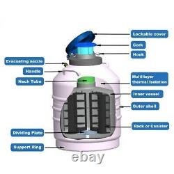 CryoKING 3L Liquid Nitrogen Tank, Liquid Nitrogen Dewar Cryogenic Container