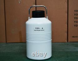 Cryogenic Containers 6L Liquid Nitrogen Tanks 6 Liter LN2 Dewar With 6 Canisters