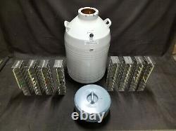 Cryomed 8031 Cryogenic Liquid Nitrogen Dewar Seman Tank with Sample Racks