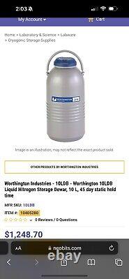 LD10 WORTHINGTON Liquid Nitrogen Cryogenic Storage Container dewar Cryo