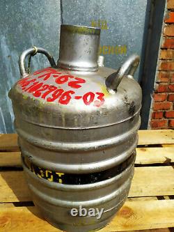 Liquid Nitrogen Aluminum Container Tank Cryogenic Dewar / Vintage USSR