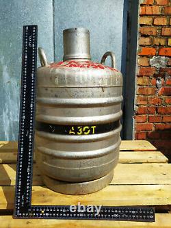 Liquid Nitrogen Aluminum Container Tank Cryogenic Dewar / Vintage USSR