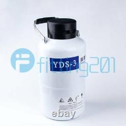 Liquid Nitrogen Container 3L YDS-3 LN2 Dewar Cryogenic Flask 3 Pcs Pails