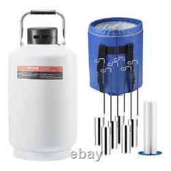 Liquid Nitrogen Tank 10 L Aluminum Alloy LN2 Container Dewar 6 Canisters