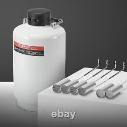 Liquid Nitrogen Tank 10 L Aluminum Alloy LN2 Container Dewar 6 Canisters