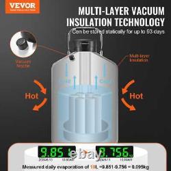 Liquid Nitrogen Tank 10 L Aluminum Alloy LN2 Container Dewar 6 Canisters