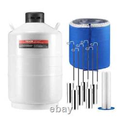 Liquid Nitrogen Tank 20 L Aluminum Alloy LN2 Container Dewar 6-Canisters