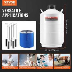 Liquid Nitrogen Tank 20 L Aluminum Alloy LN2 Container Dewar 6-Canisters