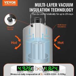 Liquid Nitrogen Tank 3 L Aluminum Alloy LN2 Container Dewar 6 Canisters Carry B