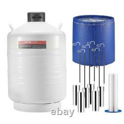 Liquid Nitrogen Tank 30 L Aluminum Alloy LN2 Container Dewar 6 Canisters