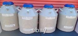 Lot Of 4 Taylor Wharton 35VHC Liquid Nitrogen Dewar Cryo Tank With Canisters