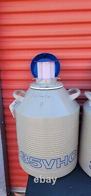 Lot Of 4 Taylor Wharton 35VHC Liquid Nitrogen Dewar Cryo Tank With Canisters