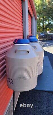 Lot Of 4 Taylor Wharton 35VHC Liquid Nitrogen Dewar Cryo Tank With Canisters