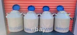 Lot Of 4 Taylor Wharton 35VHC Liquid Nitrogen Dewar Cryo Tank With Canisters