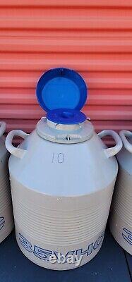 Lot Of 4 Taylor Wharton 35VHC Liquid Nitrogen Dewar Cryo Tank With Canisters