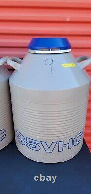 Lot Of 4 Taylor Wharton 35VHC Liquid Nitrogen Dewar Cryo Tank With Canisters