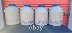 Lot Of 4 Taylor Wharton 35VHC Liquid Nitrogen Dewar Cryo Tank With Canisters