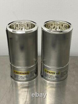 Lot of 2 Chemglass CG-1594-01 Dewar Flask Wide Mouth Metal Housing 350mL Cap