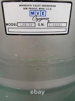 MVE Cryogenics Liquid Nitrogen Dewar Tank Storage Container Model LAB-20