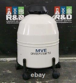 MVE Cryosystem 750 LN2 Liquid Nitrogen Dewar Storage Tank 47L with Racks & Cart