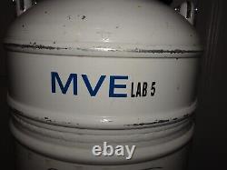 MVE Lab 5 Liquid Cryogenic Nitrogen Dewar 5L Capacity Mobile Working