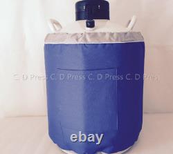 New 20L Liquid Nitrogen Tank Cryogenic Container LN2 Dewar+6Pcs Pails+Lock Cover