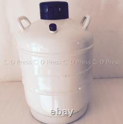 New 20L Liquid Nitrogen Tank Cryogenic Container LN2 Dewar+6Pcs Pails+Lock Cover