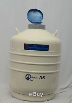 New 35L Liquid Nitrogen Tank Cryogenic Container LN2 Dewar+6Pcs Pails+Lock Cover