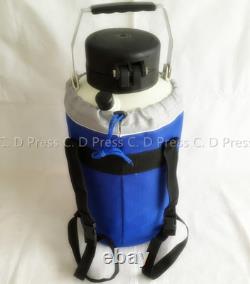 New 3L Liquid Nitrogen Tank Cryogenic Container LN2 Dewar+6Pcs Pails+Lock Cover