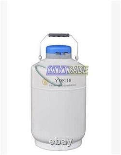 One New YDS-10 10L Cryogenic Liquid Nitrogen Container Tank Dewar with Straps