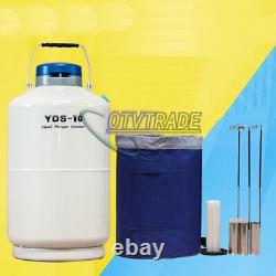 One New YDS-10 10L Cryogenic Liquid Nitrogen Container Tank Dewar with Straps
