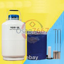 One New YDS-10 10L Cryogenic Liquid Nitrogen Container Tank Dewar with Straps