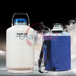 One New YDS-10 10L Cryogenic Liquid Nitrogen Container Tank Dewar with Straps