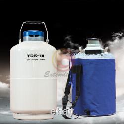 One YDS-10 10L Cryogenic Liquid Nitrogen Container LN2 Tank Dewar with Straps