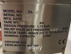 PerkinElmer CL-50 Empty Steel Dewar with wheels for storing liquid Nitrogen