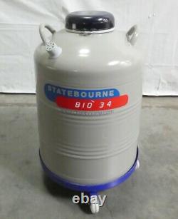 R169436 Statebourne Bio34 Liquid Nitrogen Double Walled Vacuum Vessel Dewar