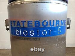 Statebourne biostor 5 Liquid Nitrogen Cryogenic Storage Tank/Dewar Lab