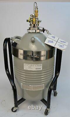 Taylor-Wharton 25LDB 25L Liquid Nitrogen Storage Dewar Tank with Regulator + Cart