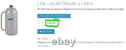 Taylor-Wharton LD4 4L Liquid Nitrogen Cryogenic Dewar With Handle No Cap D1S3