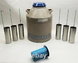 Taylor-Wharton Union Carbide 35VHC Liquid Nitrogen Dewar Cryo Tank with 6Canister