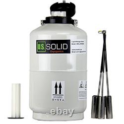 U. S. SOLID 10L Cryogenic Container Liquid Nitrogen LN2 Tank Dewar with Straps 6 C