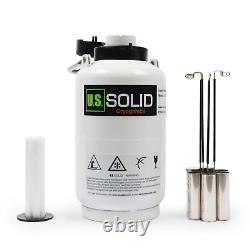 U. S. SOLID 3L Liquid Nitrogen Container LN2 Tank Cryogenic Dewar Semen Flask with