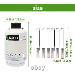 U. S. SOLID 3L Liquid Nitrogen Container LN2 Tank Cryogenic Dewar Semen Flask with