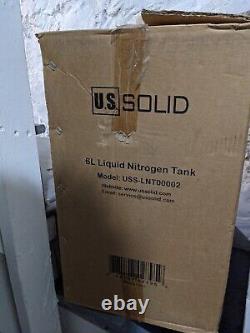 U. S. SOLID 6L Cryogenic Container Liquid Nitrogen LN2 Tank Dewar With Cover