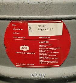 UNION CARBIDE / LINDE LIQUID NITROGEN CRYOGENICS DEWAR LR-17 with LID