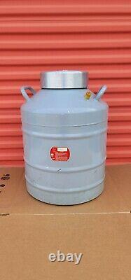 Union Carbide Linde LR-30 Cryogenic Liquid Nitrogen Dewar Tank with 10 Cannisters