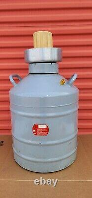 Union Carbide Linde LR-30 Cryogenic Liquid Nitrogen Dewar Tank with 10 Cannisters