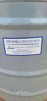 Union Carbide Linde LR-30 Cryogenic Liquid Nitrogen Dewar Tank with 10 Cannisters