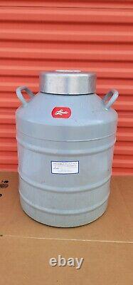 Union Carbide Linde LR-30 Cryogenic Liquid Nitrogen Dewar Tank with 10 Cannisters